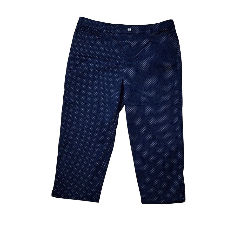 Khakis & Co Navy Blue Polka‎ Dot Cropped Pants Women's, 16